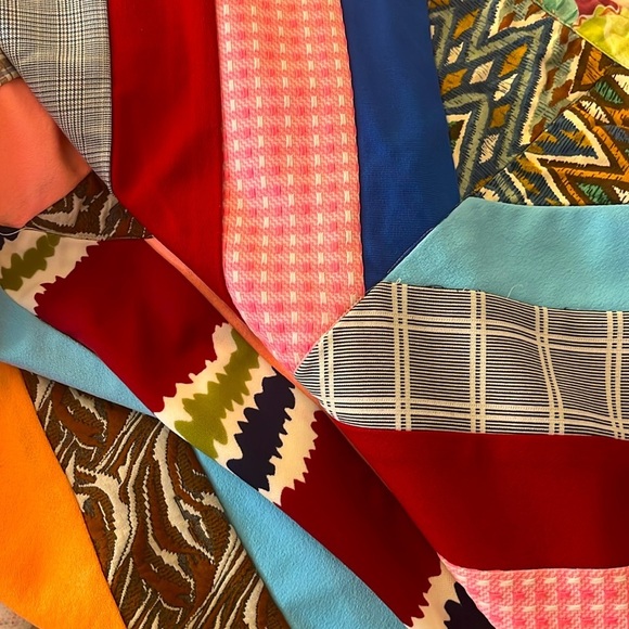 VTG Handmade Striped Crazy Quilt - Picture 5 of 11